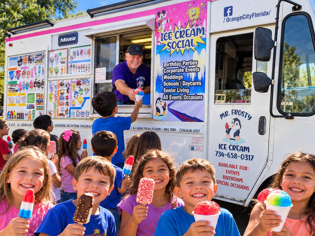 Mr. Frosty Ice Cream Truck Serving Events In Volusia County Florida